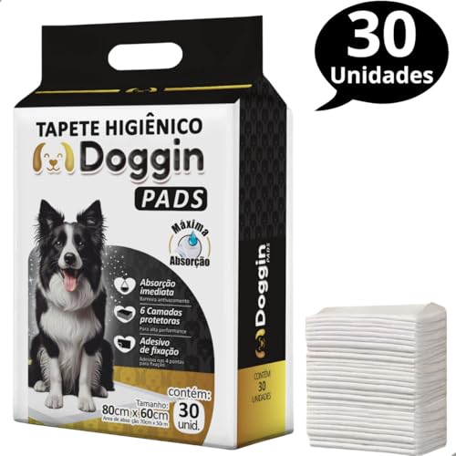 Tapete Higiênico 80cm x 60cm 30 Unidades para Cachorro Sanitário Super Absorvente Antivazamento Alta