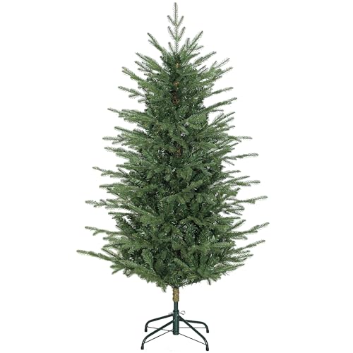HOMCOM Árbol de Navidad Artificial 150 cm, Árbol de Navidad con 1186 Ramas Densas, Soporte Metálico Plegable, Fácil Montaje, para Salón, Interior, Verde