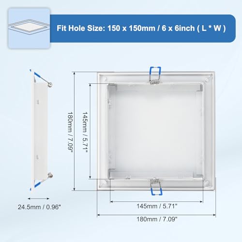 Luces empotradas y panel de acceso decorativo de 6 x 6 pulgadas en blanco mate 3