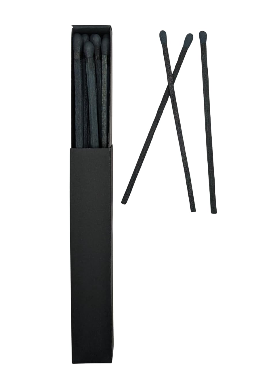 Extra Long Black Matches Box With Striker - 10cm Candle Matches For Indoor/Outdoor Use Fireplace, Candle, BBQ (2 Boxes of Black Matches)