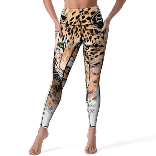 Legging imprimé léopard aquarelle femmes pantalon de sport gainant yoga gym s