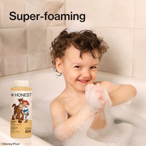 Image of The Honest Company Foaming Bubble Bath, Gentle on Skin, Dermatologist Tested, Tear Free, Hypoallergenic, Disney and Pixar's Toy Story, Orange Creamsicle