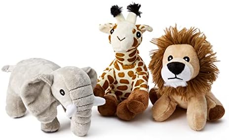 Soft and Cuddly Plush Toy for Children - Perfect Companion for Children and Babies (12-15 cm) (Elephant + Giraffe + Lion)