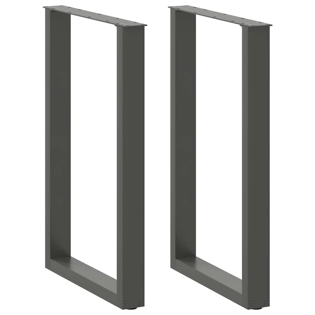 vidaXL Patas para Mesa de Bar en Forma de U (2 Unidades), Antracita, 60 x (90-91) cm, Acero