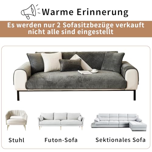 Furnestorica 2 StüCk Weicher Flanell-Sofabezug, Premium Rutschfester Sofa üBerzug 1 2 3 4-Sitzer-Couch üBerzugfüR Sektionssofas, Waschbarer L-föRmiger Möbelbezug (Kaffee, 90x160cm Und 90x210cm)