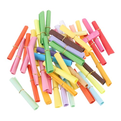 QUARKZMAN Mini Vintage Nachrichtenpapier Rollen 48Stk 5x10cm Zufällige Valentinstag Nachrichtenpapier Glückwunschpapier Für Party Geburtstag