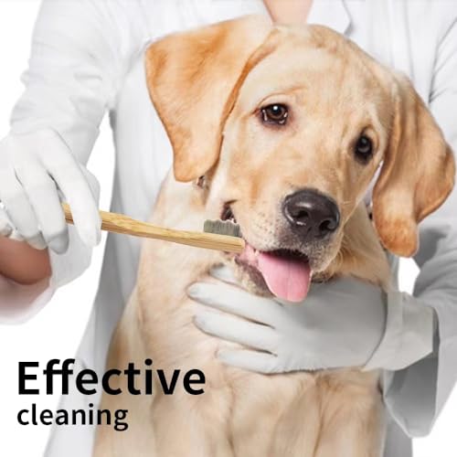Image of DR PERFECT Ultra Soft Bristle Eco-Friendly Bamboo Dog Toothbrush, for Sensitive Gum Dog with Teeth Cleaning