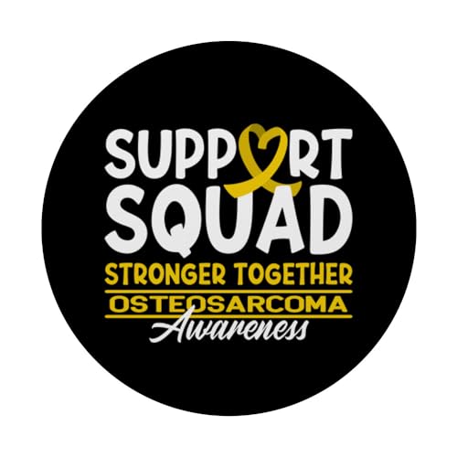 Support Awareness Squad I Sarcoma Cancer I Osteosarcoma PopSockets Swappable PopGrip, Black - Image 3