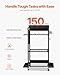 VEVOR 4-Tier Tool Organizer Cart with Charging Station, 8 AC Outlet, Floor Stand Rolling Drill Holder and Tool Battery Storage Rack on Wheels, Garage Floor Rolling Storage Cart for Workshop, Garage