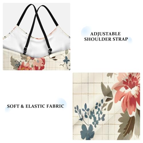 Floral Checked Girls One-Piece Swimsuit Quick Dry Beach Swim Bathing Suit3