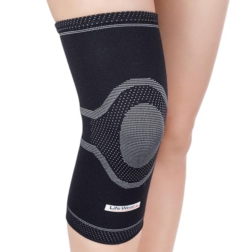Image of LifeWear Knee Cap, Knee Sleeves for Pain Relief, Provide Optimum Compression and Support During Gymming and Running, Lightweight and Stretchable, For Daily Activities, For Men and Women, Size (M) - Pack of 2