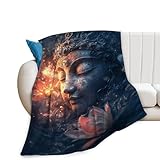 Buddha Zen Blanket Buddhism Buddhist Gifts Buddha Pictures Decor Throw Blanket for Kids Adults Soft Warm Cozy Fleece Blanket for Couch Sofa 40'x50'