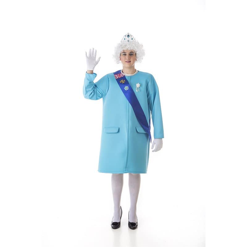 Creaciones Llopis Disfraz de Reina Isabel II para Hombre, Disfraz de La Reina de Inglaterra para Adulto (Talla XL)