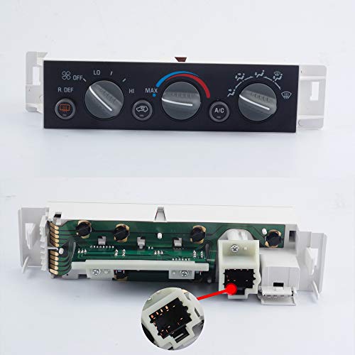 Dasbecan 599-006 AC Heater Climate Control Panel Module HVAC w/Rear Window Defogger Switch Compatible with Chevy C1500 C2500 Suburban Tahoe 1996-2000 GMC Yukon XL SL SLE SLT 9378805 16231165