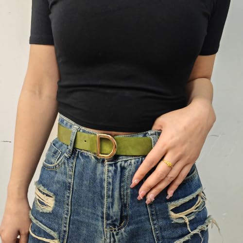 Black Leather Belts for Women Gold Fashion Buckle Belt Green Belt for Jeans Pants Dresses3