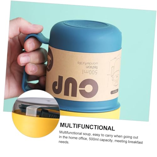 Taza de leche hermética de material PP resistente con tapa y cuchara 7
