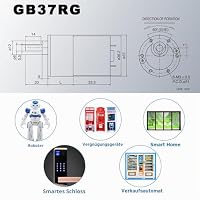 Greartisan DC 12V 1000RPM Getriebemotor Hohe Drehmoment Elektrische Mikrodrehzahl Reduktion Getriebemotor Exzentrische Ausgangswelle 37mm Durchmesser Getriebe – Ansicht 2