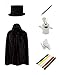 BrilliantMagic Kids Magician Role Play Set Contains Magic Top Hat Magic Wand Rabbit Puppet Color Ribbons Gloves(Model:BMM006) (L)