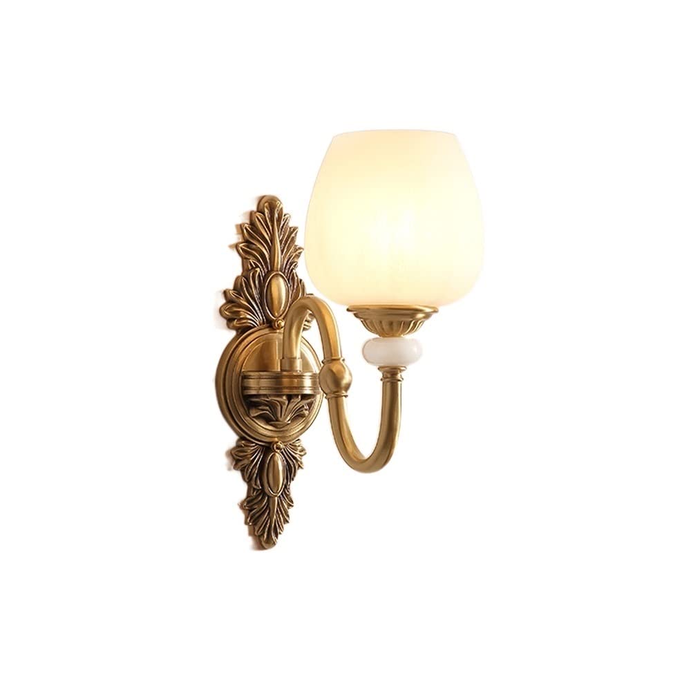 HPTHLY Wall Mounted Light Light Luxury Copper Wall Lamp Living Room Aisle Lamp American Simple Bedside Background Wall Lamp Retro Corridor Stair Wall Pure Co