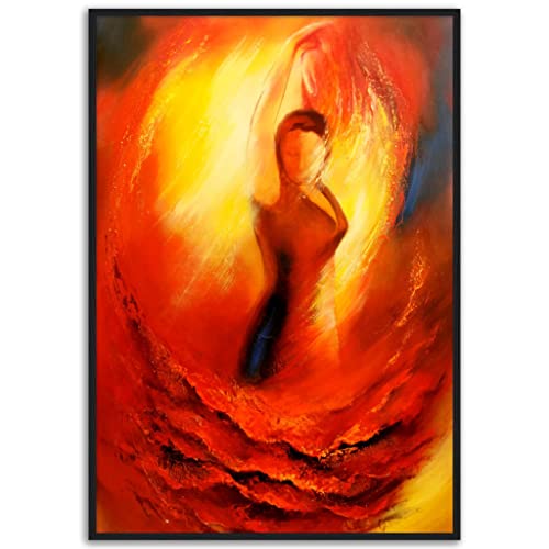 Danseuse de salsa impression encadrée noire 70 x 100 cm chic