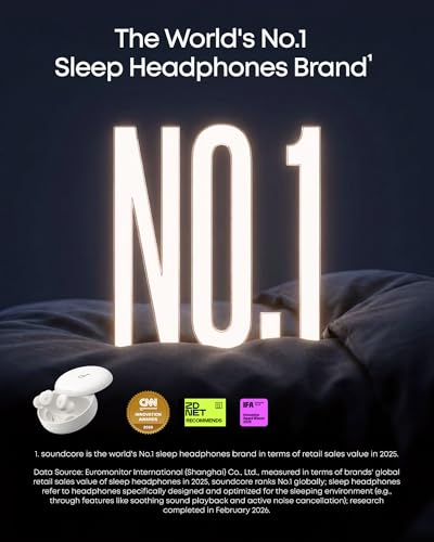 Image of soundcore Sleep A30 by Anker Sleep Earbuds, Smart Active Noise Cancelling Sleep Headphones, Adaptive Snore-Masking System, Ultra-Comfort for Side Sleepers, 45H Playtime