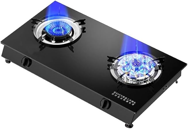 Estufa de Gas 2 Quemadores Portátil 36.32 cm Vidrio Templado