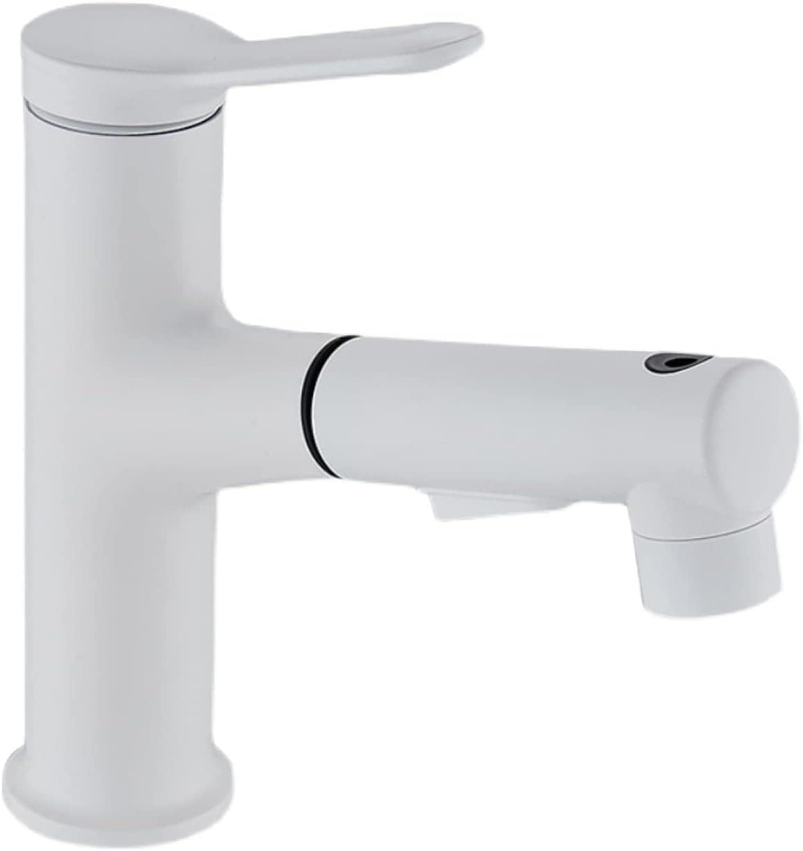 Mitigeur de salle de bain blanc en laiton avec douchette amovible multifonction