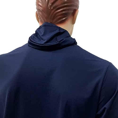 Camiseta Pesca Com Proteção Solar UV com Capuz Ninja Tecido Ice Dry Azul Marinho (P)