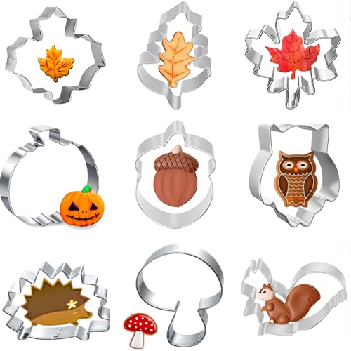 9 Stück Ausstechformen Erntedankfest Ausstecher Blätter Keksausstecher...