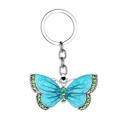 Preisvergleich Produktbild Nowbetter Kristall-Schmetterling Anhänger Schlüsselanhänger, Anhänger, Auto, Tasche, Geldbeutel, Hängezubehör, Ornamente, Basteln, Schlüsselschnalle für Frauen und Mädchen, grün, 5.5*3cm