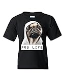 Pug Life Funny Youth T-Shirt Dope Thug Life Dog Parody Hipster Tee Black L