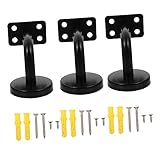 NUOBESTY Handlaufhalter Edelstahl 3 Stück Mit Schrauben Wandhalter Geländerstützen 60x60mm Schwarz Treppenhaus Geländermontage