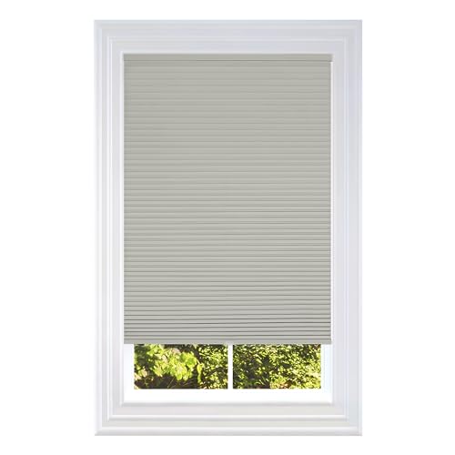 BlindsAvenue Cellular Honeycomb Cordless Shade, 9/16" Single Cell, Blackout, Misty Gray, Size: 43.5" W x 72" H