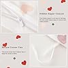 Erwinmu Heart Duvet Cover Set Queen Size,White Pink Red Heart Pattern Bedding Duvet Cover Girls with Zipper Closure,Breathable Microfiber Comforter Cover 90"x90" and 2 Pillowcases 20"x30" #5