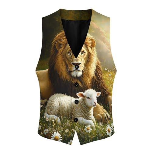 Liones And Sheep Mens Slim Fit Suit Vest Dress Waistcoat Casual Business Vest4