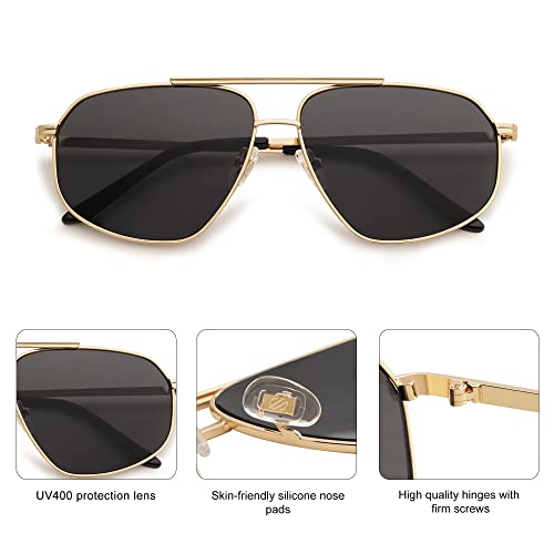 Image of SOJOS Retro Hexagon Aviator Sunglasses for Women Men Trendy Vintage UV400 Protection Shades SJ1200