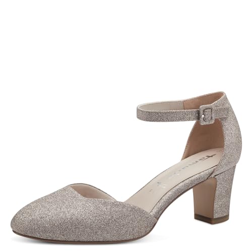 Tamaris Damen Pumps mit Riemen Vegan Blockabsatz; Rose Glam/rosa; 38 EU