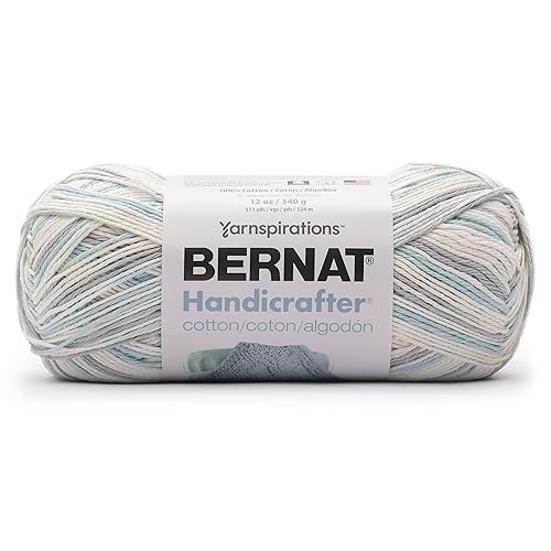 Hilo de algodón Bernat Handicrafter de 340g en tono Bubble White para tejer 2