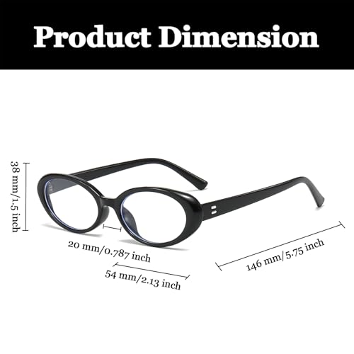 LJCZKA Oval Blue Light Glasses for Women Small Cat Eye Blue Light Blocking Glasses Ladies Anti Fatigue for Reading Texting Gaming - Image 3