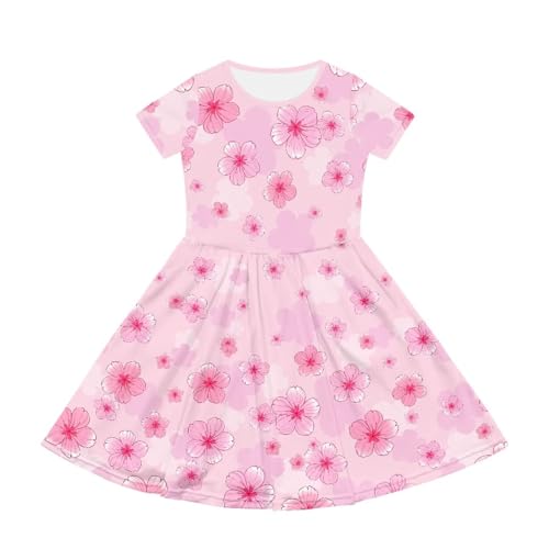 Image of Short Sleeve Dress for Girls with Pockets Cute Toddler Girl Clothes Summer 2-12