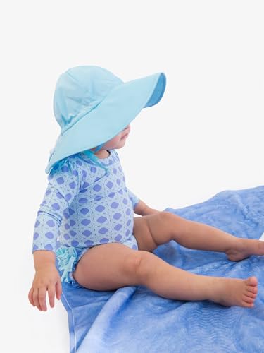 Image of RuffleButts Baby-Girls Sun Hat Floppy Wide Brim UPF 50+ - Baby Sun Hat with Sun Protection