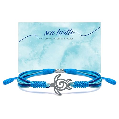 Under The Sea Blue Marine Luck and Protection Tibetan Bracelet, Surfer String Wrap for Men, Women, Forever Love Friendship
