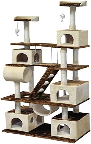 Go Pet Club Huge 87" Tall Cat Tree House Climber Furniture with Swing