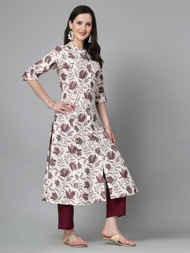 Image of Stylum Women's Floral Printed Rayon A-Line Kurta