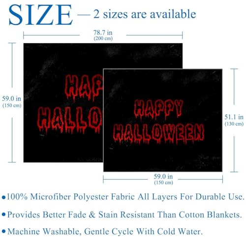 Couverture d'Halloween polaire douce couverture microfibre légère adulte enfant sofa - 4