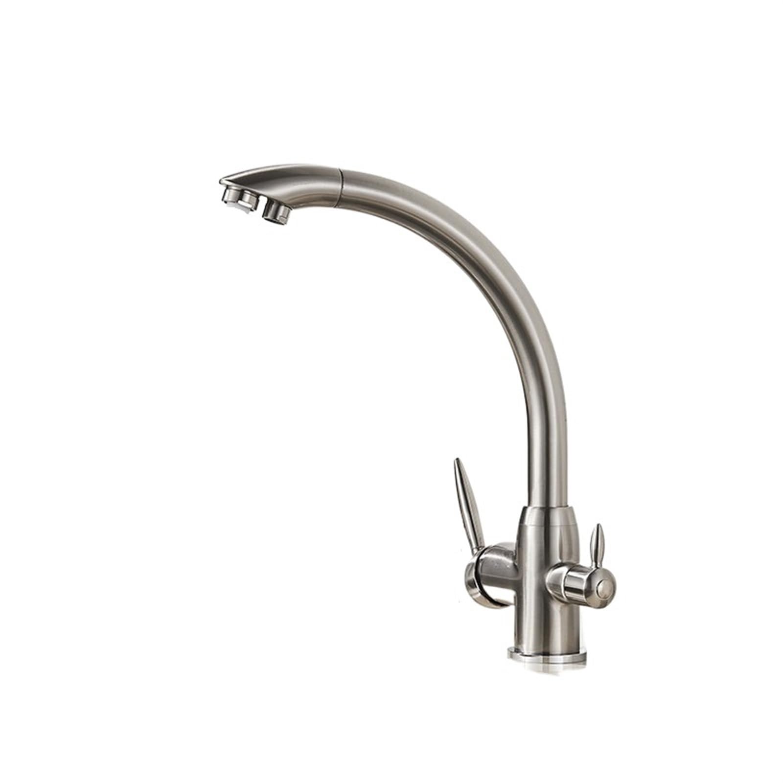 ZYCHSJXA Purified Kitchen Faucet Cold Handle Rotation Drinking Sink Mixer Tap Deck Mounted(Chrome)