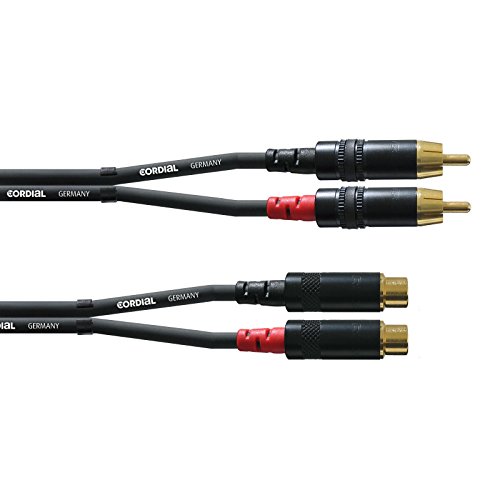 Câble audio RCA mâle femelle CORDIAL 3 m à blindage haute densité contre les interférences