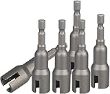 Bestgle 6 Pcs Wing Nut Drill Bit Set, Hurricane Wingnut Driver Power Wing Nut Driver Socket Wrenches Tool Set, 1/4 Inch Hex Shank Steel Drills Bits for Panel Nuts Screws Eye C Hook Bolt Q-Hanger