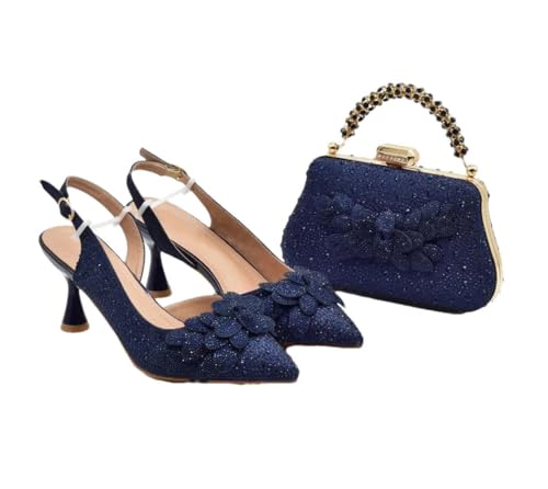 Chaussures de mariage italiennes et pochette en strass cristal pour mariée élégante