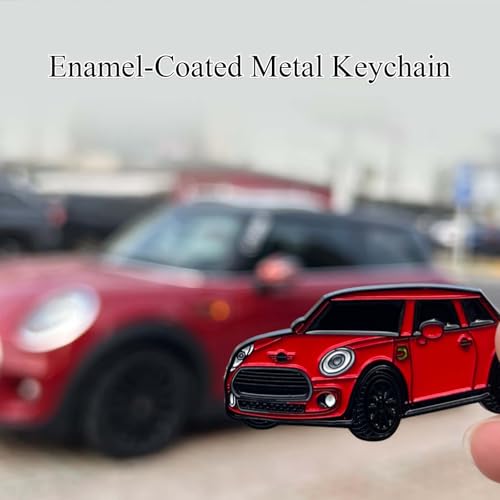 Image of Car Keychain Compatible for Mini Cooper,Metal Key Chain,Mini Cooper Accessories,Enamel Keychain